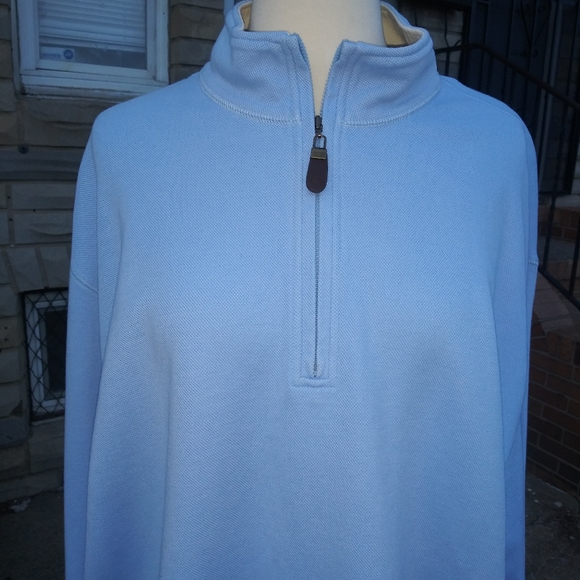 Orvis | 1/4 Zip Polo Style Light Blue Long Sleeve Pullover Shirt Mens Size XL - Picture 2 of 8